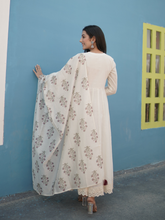 Chanderi Anarkali with Block Print Dupatta